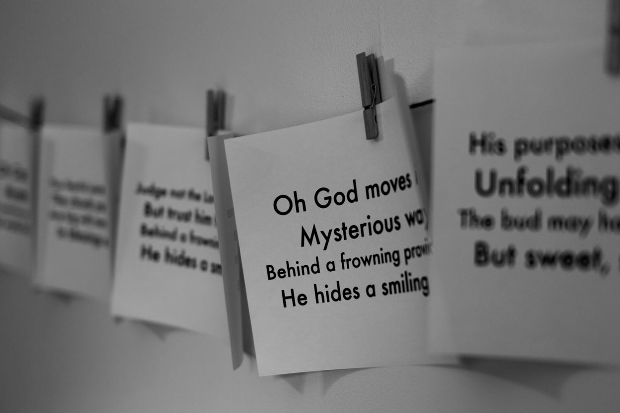 Hymns at Home Lyrics on Wall
