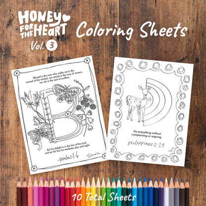 Honey for the Heart, Vol. 3 Coloring Pages (Digital Download)