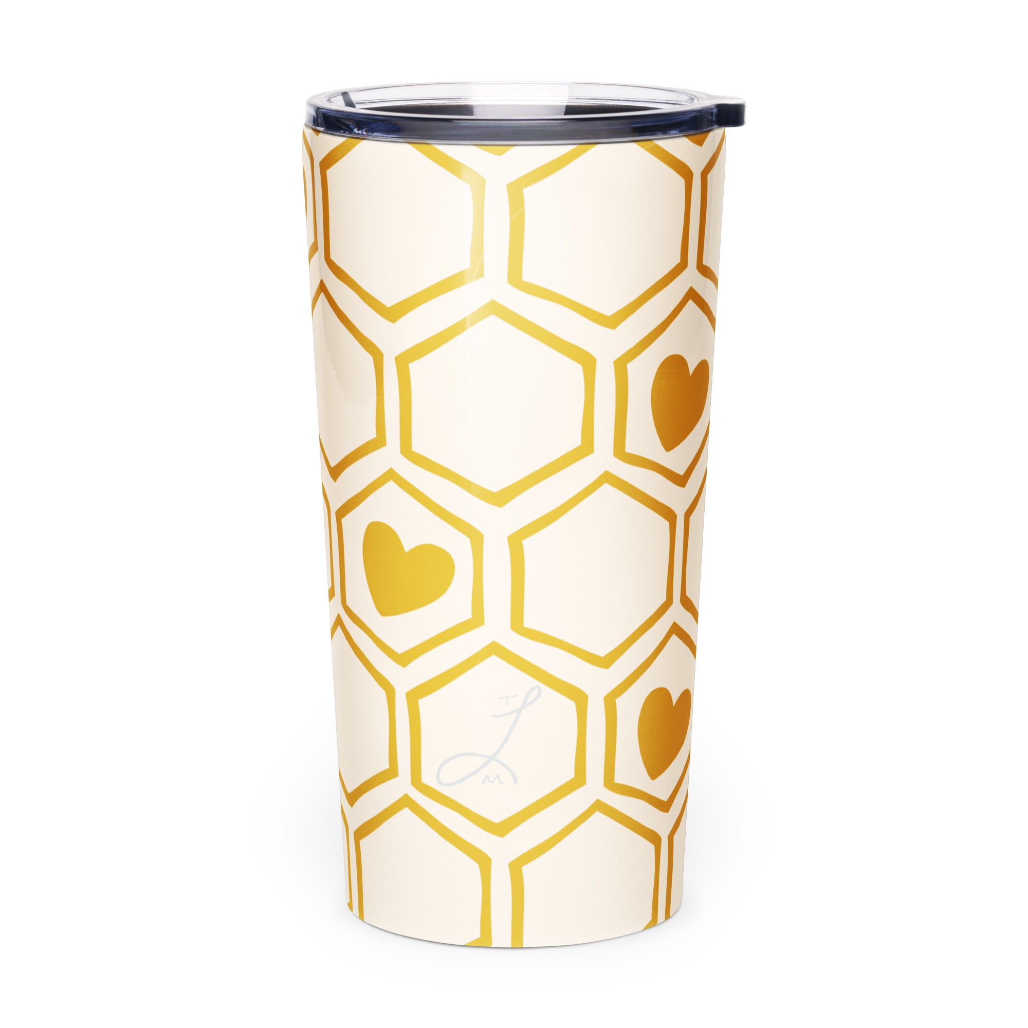 Honey for the Heart Honey Comb Tumbler Logo